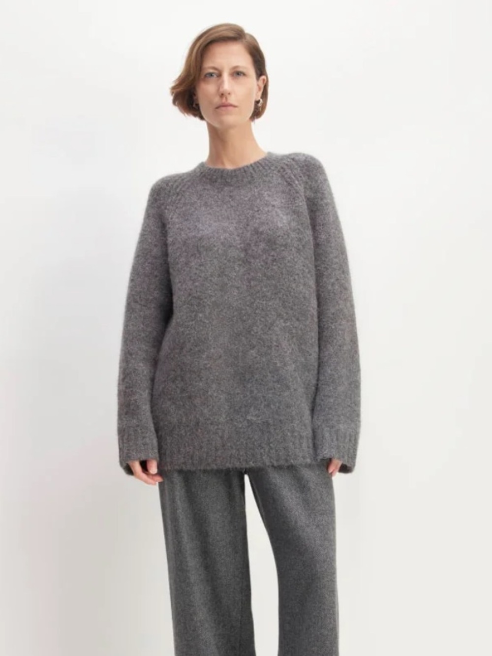 Everlane Superfuzz Alpaca Crew Sweater - Gray